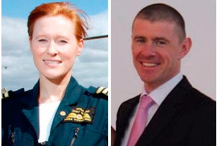 Two of the crew of Rescue 116: (left to right) Dara Fitzpatrick and Ciaran Smith
