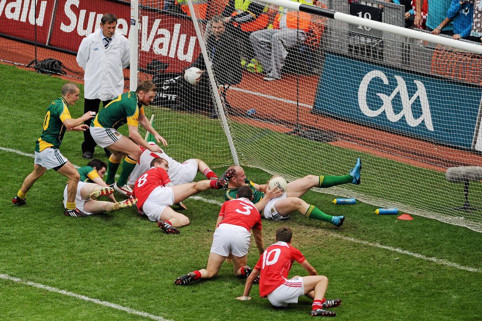 Joe Sheridan's controversial goal for Meath against Louth in the 2010 Leinster SFC final. Photo: David Maher/Sportsfile