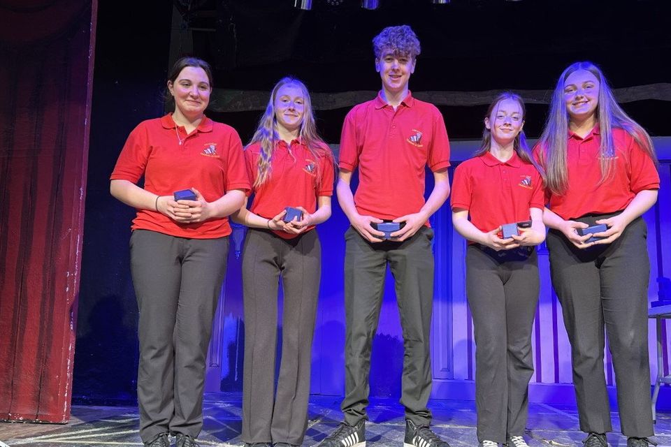 Ballad Group County Champions: Bannow Ballymitty. L to R: Sophie Wickham, Róisín Wall, Evan O’Grady, Aoibhe Reville, Kayleigh Walker.