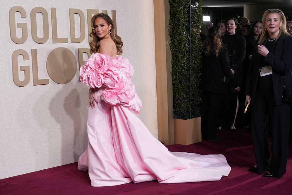 Jennifer Lopez arrives at the 81st Golden Globe Awards on Sunday, Jan. 7, 2024, at the Beverly Hilton in Beverly Hills, Calif. (Photo by Jordan Strauss/Invision/AP)