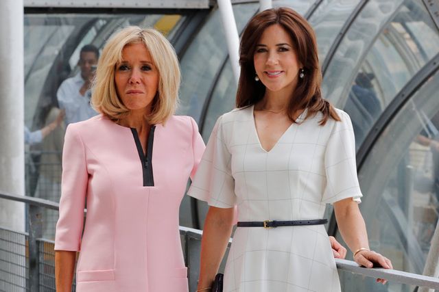Brigitte Macron Shows Princess Mary How to Climb Stairs in Heels