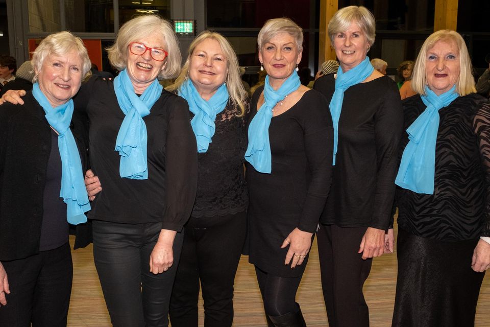 Kathy Finnegan, Marion O'Connor, Anabel Hands, Hazel Evans, Joyce Boland and Avril McKnight from Bella Voce choir in Delgany.