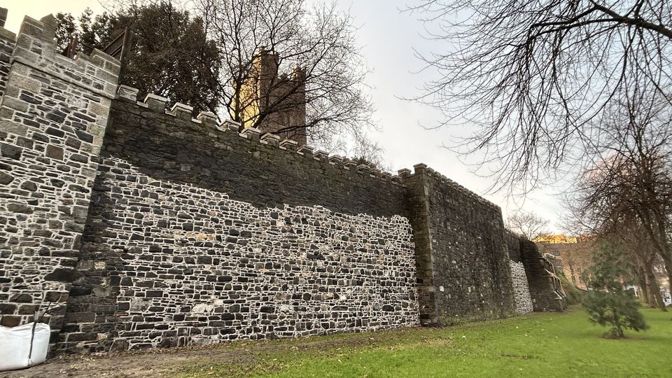 The remaining historic city walls in Dublin. Pic: @libertiesdublin