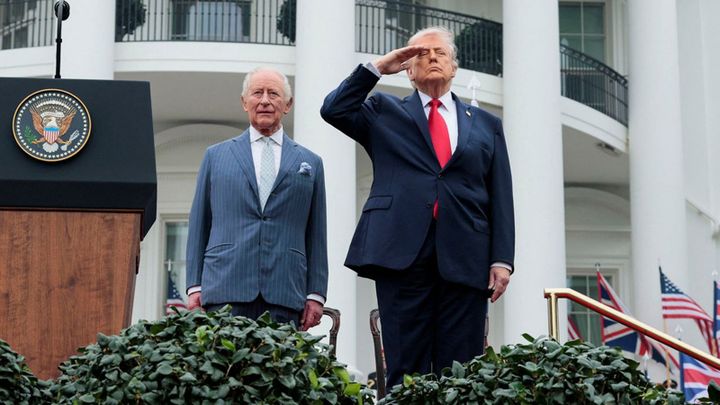 Donald Trump heaps praise on ‘very elegant man’ Britain’s King Charles during state visit and hails ‘unique’ bond between US and UK