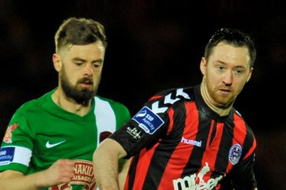 Bohemians’ Paddy Kavanagh, pictured here (right) in action against Cork City’s Greg Bolger Photo: Sportsfile