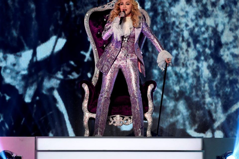 Madonna performs a tribute to Prince at the Billboard Music Awards at the T-Mobile Arena on Sunday, May 22, 2016, in Las Vegas. (Photo by Chris Pizzello/Invision/AP)