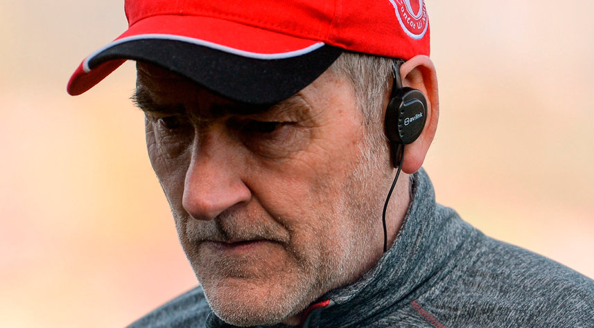 A disappointed Tyrone manager Mickey Harte. Photo: Oliver McVeigh/Sportsfile
