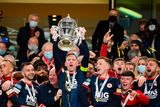 thumbnail: St Patrick's Athletic captain Ian Bermingham lifts the FAI Cup