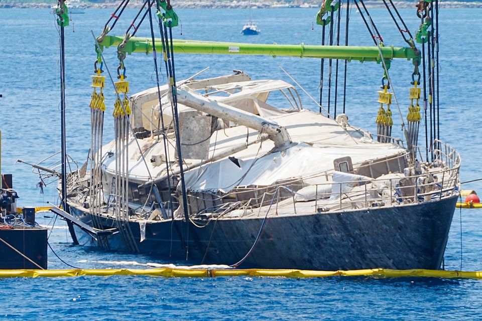 The Bayesian is raised in the sea off Sicily. Photo: PA