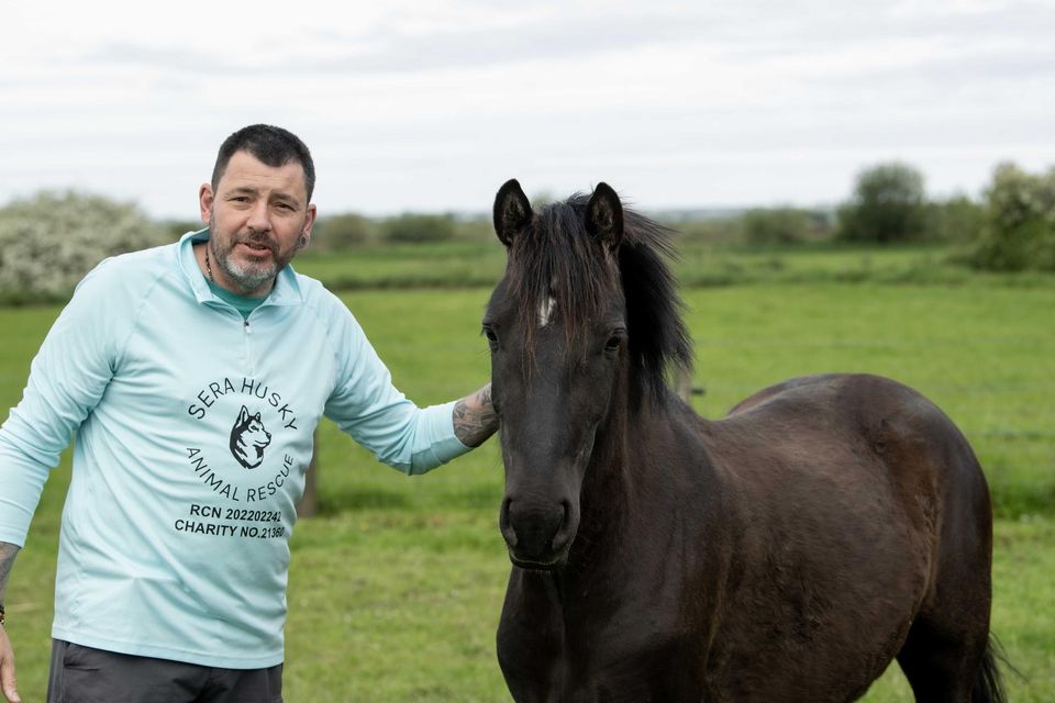 Maurice Enright of Sera Huskey and Animal Rescue in North Kerry with one of the lucky animals the charity helped rescue. Photo by Domnick Walsh.