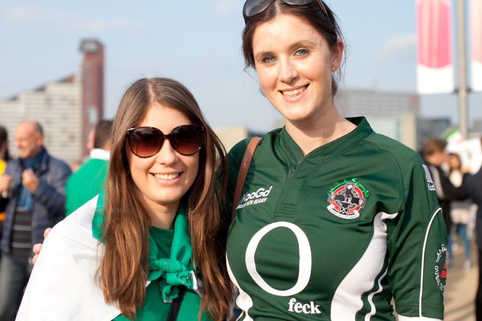 Fans Hillary Gray, from Monaghan, and Aisling Smyth, from Meath.