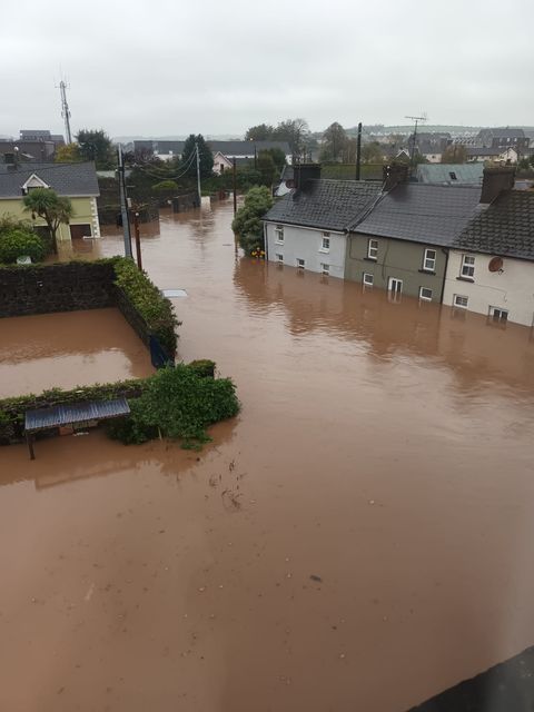 The view from Maria Murphy's house in Midleton, Co Cork, which was flooded during Storm Babet