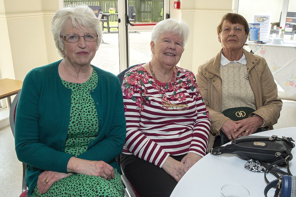 At the fundraiser for Wicklow Dementia Support and The Alzheimers Society of Ireland in Carnew Community Care, Carnew on Thursday were Liz Donohoe, Maureen Holden and Theresa O'Neill. Pic: Jim Campbell