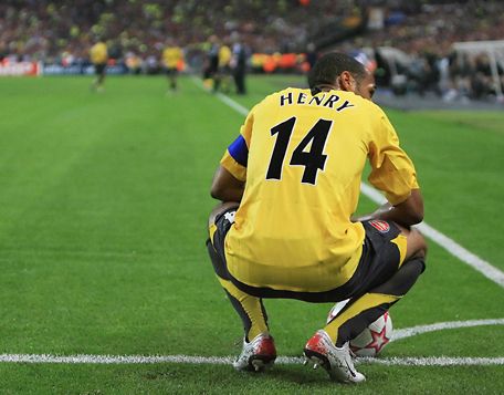 Heartbreak: Thierry Henry was on the Arsenal side that was defeated by Barcelona in the Champions League final in 2006. Photo: Getty Images