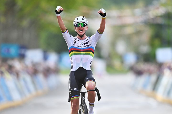 Tadej Pogacar wins third Flanders crown but faces fine for running red light