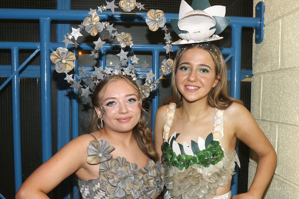 Ashton Goodall and Isobelle Codd at the Junk Kouture Transition Year Fashion Show 2024 in Colaiste Bride, Enniscorthy.