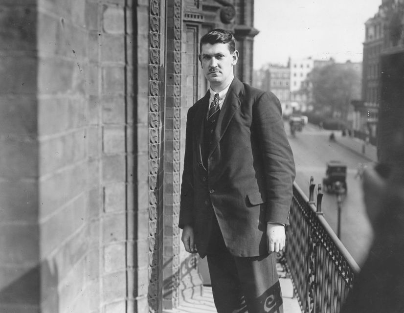 Irish nationalist politician, soldier and Sinn Fein leader Michael Collins (1890 - 1922) in London for the treaty negotiations between representatives of Sinn Fein and the British government which resulted in the Anglo-Irish Treaty of December 1921