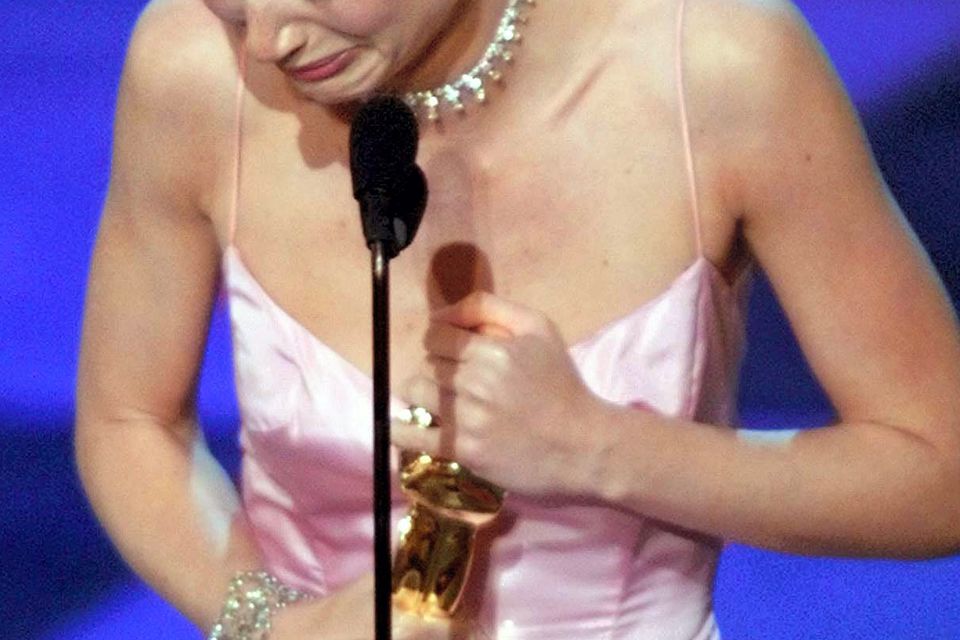 Gwyneth Paltrow during her infamous Oscar speech.