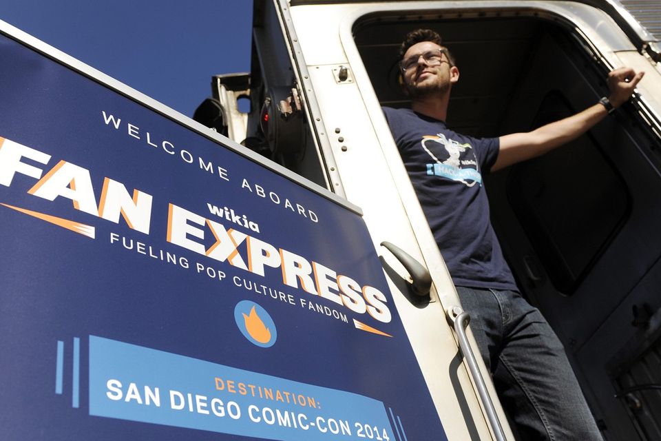 Nick Friedland of San Francisco waits for the departure of the Wikia Fan Express train to Comic-Con (AP)