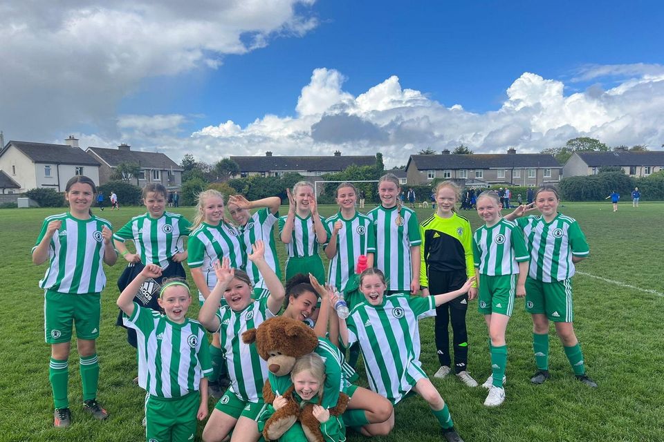 The Enniskerry YC Under-13 girls team ahead of their DDSL Cup final this weekend. 
