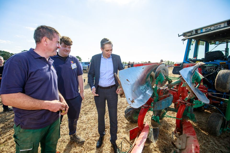 Taoiseach Simon Harris at the first day of the National Ploughing Championships in Ratheniska. Photo: Mark Condren