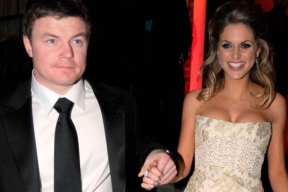 Brian O'Driscoll and Amy Huberman at the IFTAs afterparty at the Shelbourne Hotel in 2008