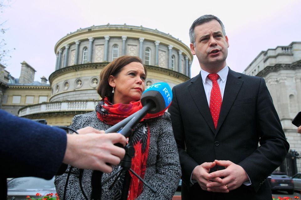Sinn Féin president Mary Lou McDonald and the party's finance spokesperson Pearse Doherty. Photo: Gareth Chaney