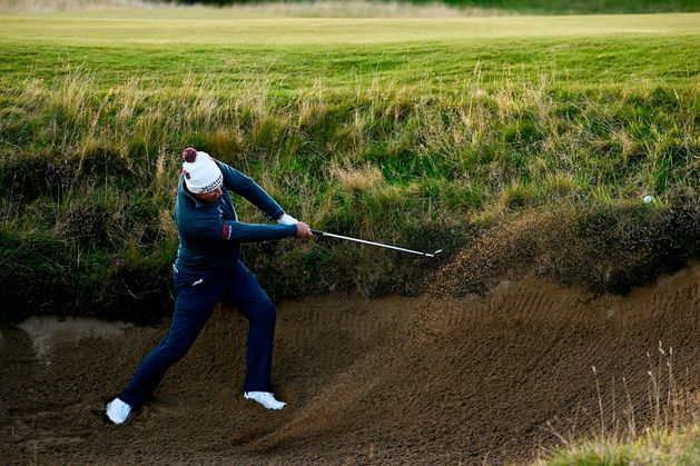 Pádraig Harrington and Seamus Power struggle with greens as Royal County Down proves tough test at Irish Open