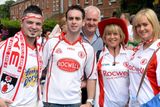 thumbnail: Tyrone supporters, from left, Colm Glendenning, Nigel Campbell, Anthony Campbell, Fllorence Campbell and Sinead Glendenning, from Ardboe