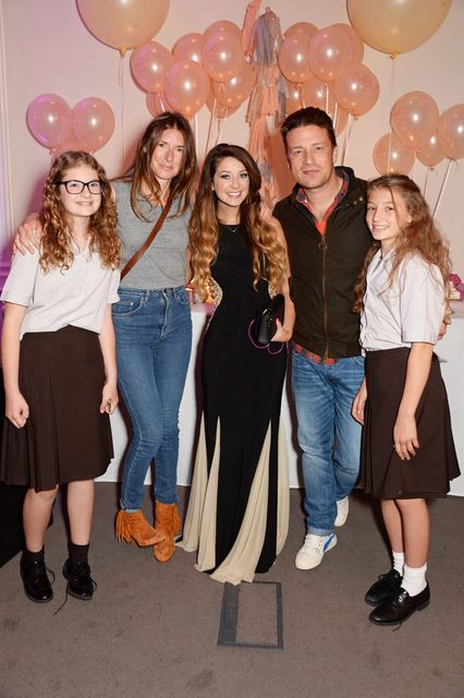 Poppy Oliver, Jools Oliver, Zoe Sugg, Jamie Oliver and Daisy Oliver attend YouTube phenomenon Zoe Sugg's (Zoella) launch of her debut beauty collection in September.