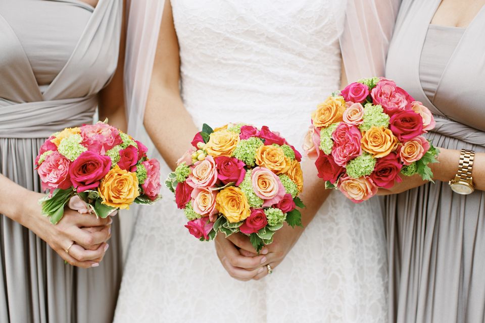 Vibrant flowers spread colour throughout at Ken and Emma's wedding. Photo: by Elisha Clarke.
