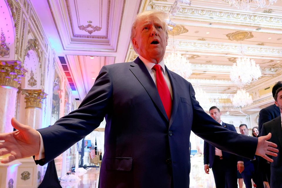 Donald Trump speaks to the media during an election night event at Mar-a-Lago on Tuesday in Palm Beach, Florida. Photo: Joe Raedle/Getty Images