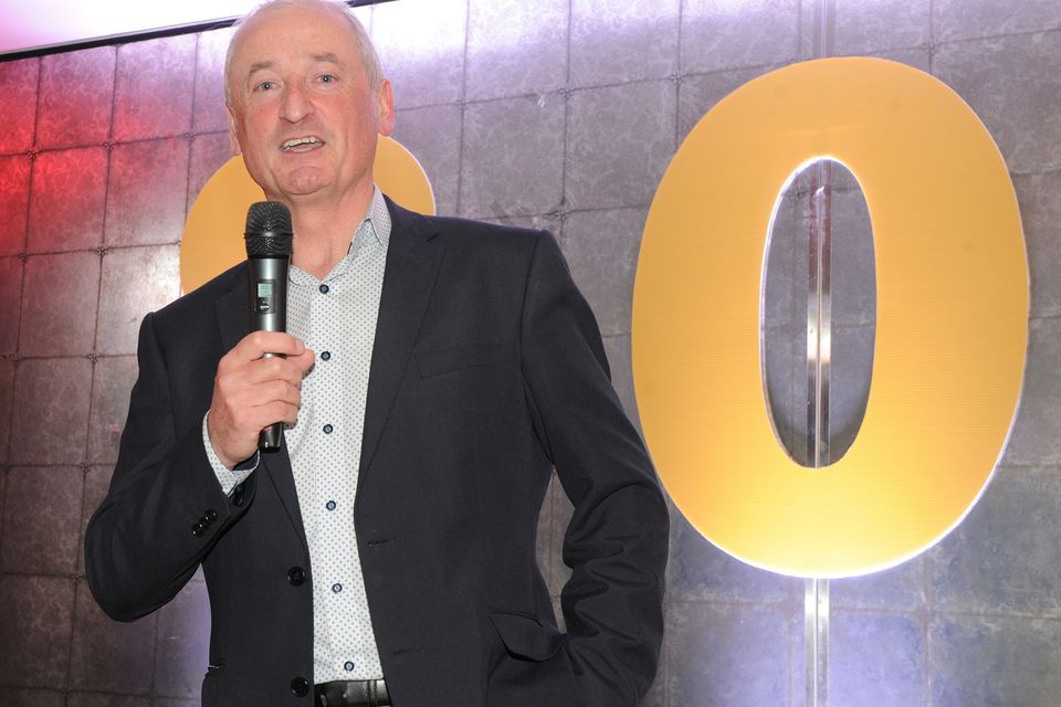 Murt Joyce speaking at the Joyces 80th anniversary celebrations in the Ferrycarrig Hotel. Pic: Jim Campbell