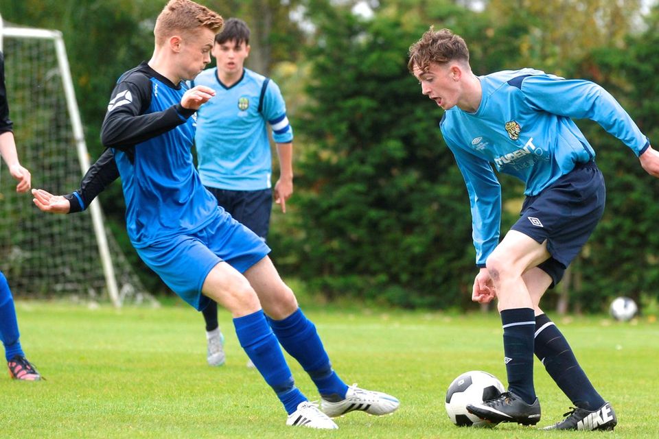 Ryan Byrne for Leinster during the Under 18 Interprovincial tournament final at the AUL Complex Clonshaugh.
Pic: Justin Farrelly.