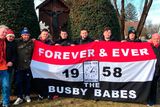 thumbnail: Members of the MUFC Leicestershire Supporters' Club next to the Manchesterplatz in Munich for the 60 Years Since The Munich Air Disaster commemorative event. PRESS ASSOCIATION Photo. Picture date: Tuesday February 6, 2018. See PA story SOCCER Man Utd. Photo credit should read: Mark Mann-Bryans/PA Wire.