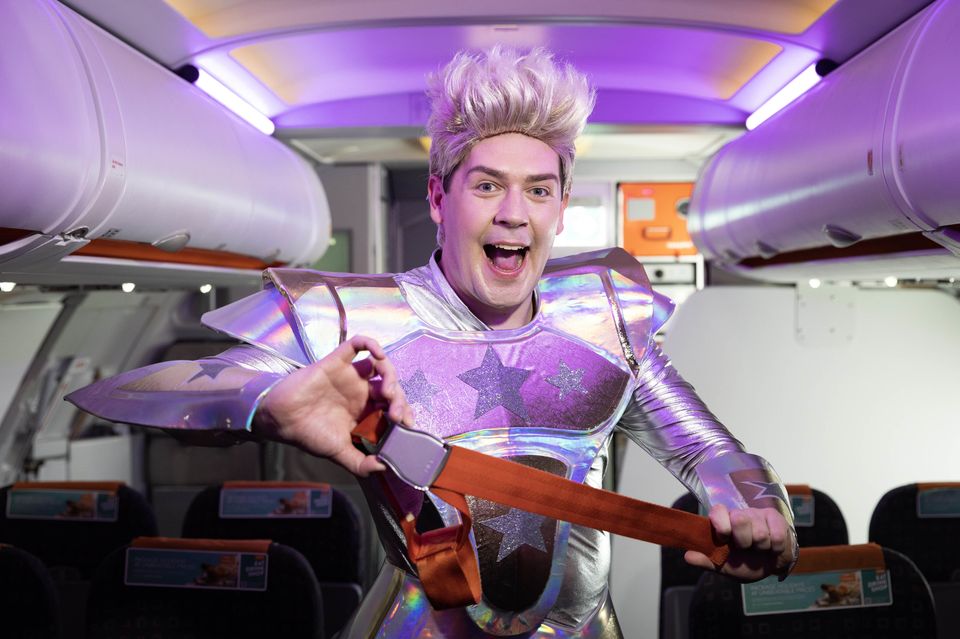 A recreation of Jedward’s outfits when they represented Ireland in 2012 (Matt Alexander/PA)