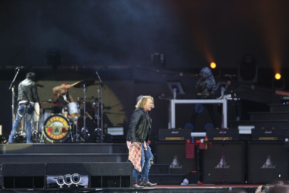 Guns N' Roses on stage at the concert in Slane Castle, Slane, Co Meath.
Picture Newsfile | Fran Caffrey