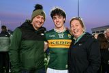 thumbnail: Luke Crowley of Kerry celebrates with his parents Marie and father John, former Kerry footballer, after the Munster U-20 Football Championship Final