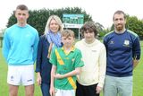 thumbnail: Michelle, Liam, Martin and Ciarán Hendrick pictured with Willie Doran (Chairman, Coiste na nÓg) at the Ger Hendrick All Ireland Week in Buffers Alley GAA Grounds on Saturday. Pic: Jim Campbell