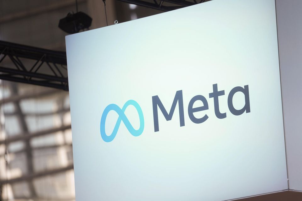 The Meta logo is seen at the Vivatech show in Paris in 2023 (Thibault Camus, File/AP)