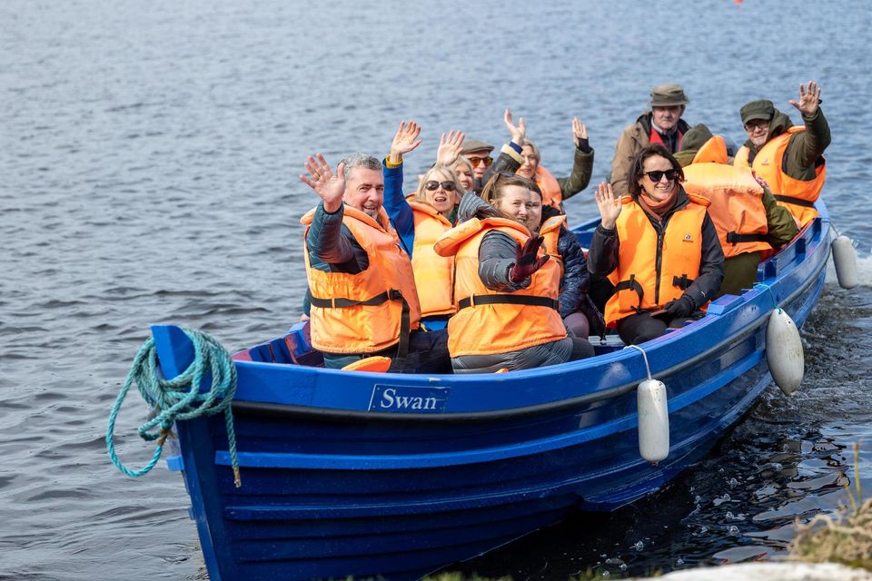 Retiring Principal of Gaelscoil Faithleann, Proinsias Mac Curtain pictured at Ross Castle on Saturday morning, prior to their departure to Innisfallen Island for a Mass and Farewell event, organised by the Parents of the school. Photo by Tatyana McGough