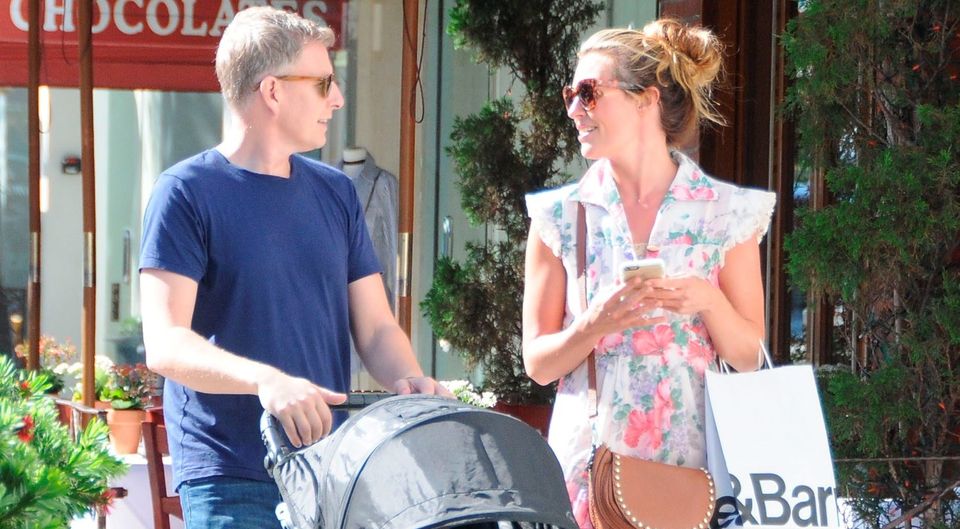 Cat Deeley is seen with her husband Patrick Kielty and son Milo in Los Angeles. Picture: Fame Flynet