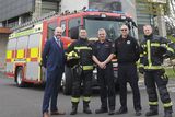 thumbnail: Cormac McCann, The Crowne Plaza with Benny McKeever, Darren Murphy, David Teather and Derek Flanagan, Louth Fire & Rescue Service at the the official launch of the Climb The Crowne Everest Charity Challenge which takes place on Saturday 17th June 2023. Photo: Aidan Dullaghan/Newspics