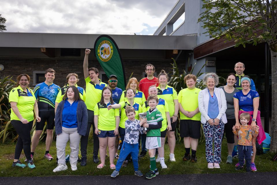 Members of the Killarney Triathlon Club and members of Kerry Stars Special Olympics Club pictured at the Killarney Sports and Leisure Centre on Saturday. Photo by Tatyana McGough.