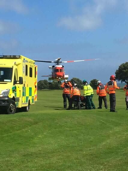 Ambulance crew and a helicopter arrive at the scene. Photo: Rescue 117 / Facebook