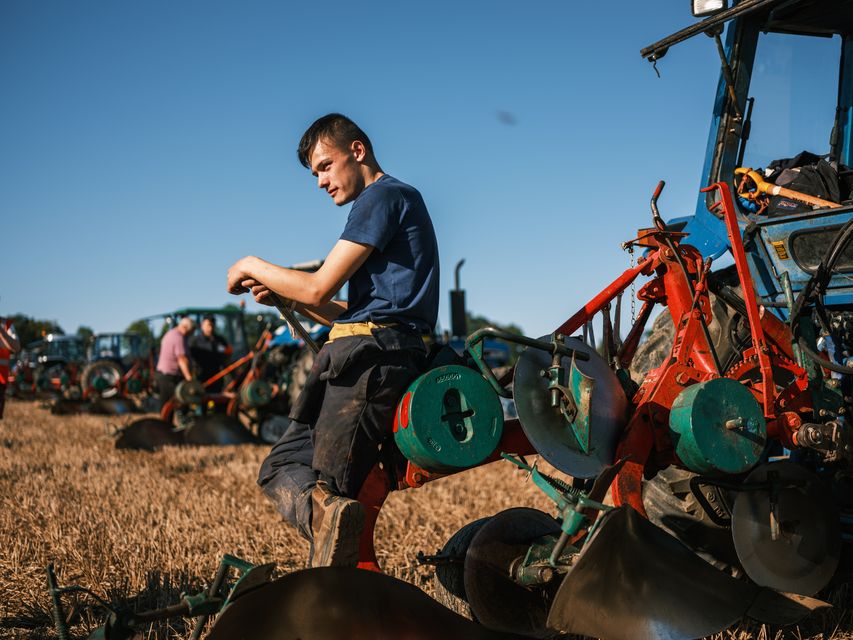 William O'Connell from Cork ploughing on day one of the National Ploughing Championships in Ratheniska. Photo: Mark Condren