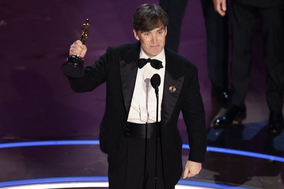 Cillian Murphy wins the Oscar for Best Actor for Oppenheimer during the Oscars show at the 96th Academy Awards in Hollywood, Los Angeles, California, US. Photo: Reuters