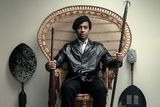 thumbnail: André Holland recreates the famous picture of Black Panther co-founder Huey P Newton in The Big Cigar