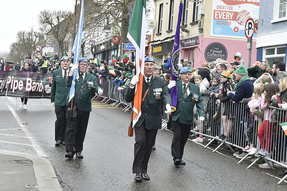 UN Vets Colour Party at the St Patrick's Day parade in Gorey. Pic: Jim Campbell