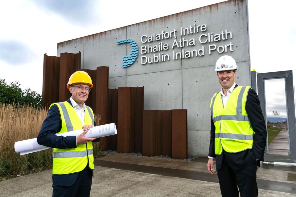 New licence: Cormac Kennedy, Head of Property at Dublin Port Company, and Declan Freeman, Managing Director at IGC's Container and Terminal Division, at the new Dublin Inland Port. Photo: Shane O’Neill, Coalesce